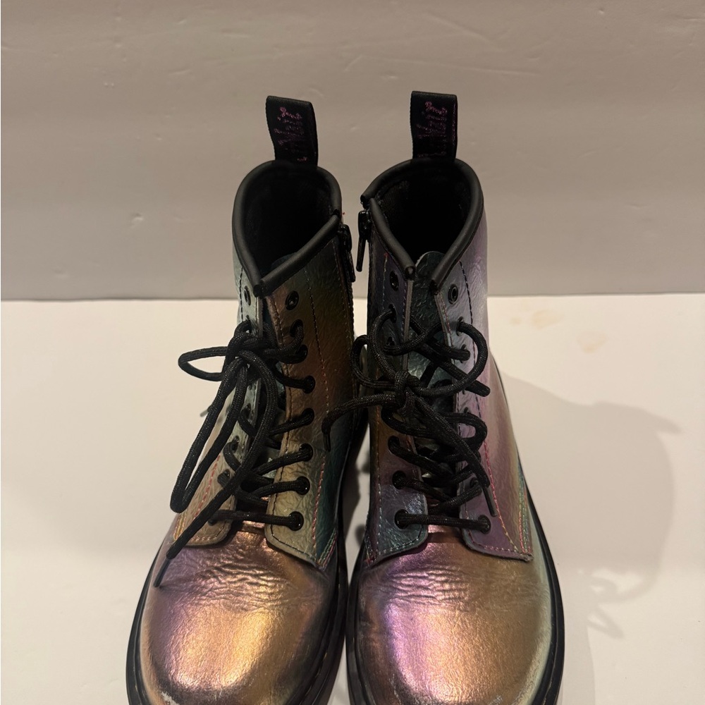 Dr. Martens Metallic Bronze Iridescent Boots - Kids Size 3
